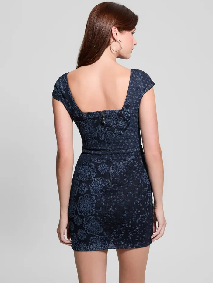 GUESS Dresses and Jumpsuits Eco Akira Printed Denim Dress Blue 8211 Women