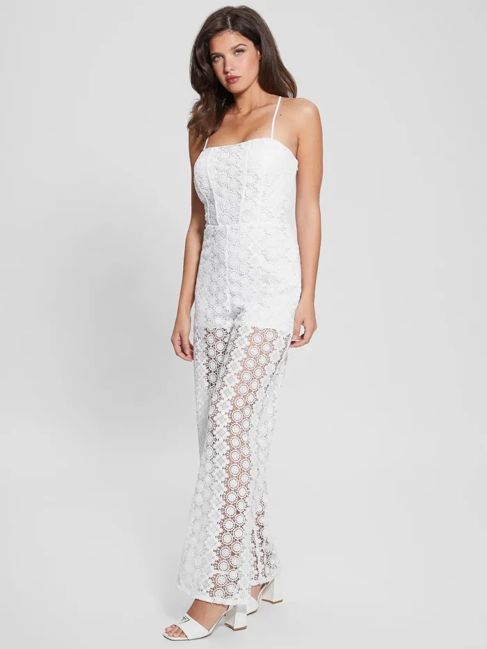 GUESS Dresses and Jumpsuits Elle Lace Jumpsuit White 8211 Women