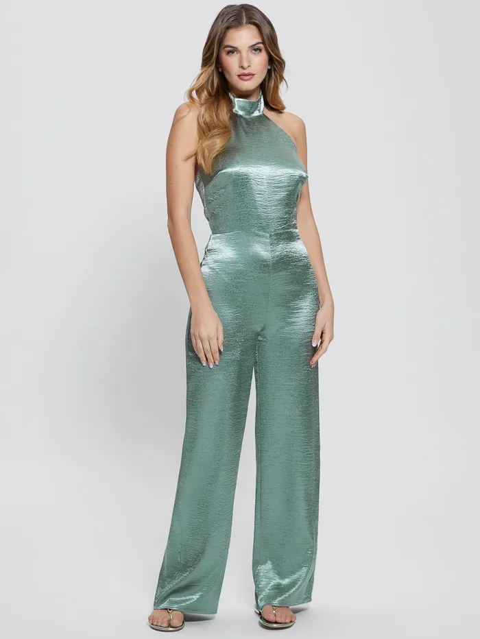 GUESS Dresses and Jumpsuits Mae Satin Jumpsuit Green 8211 Women