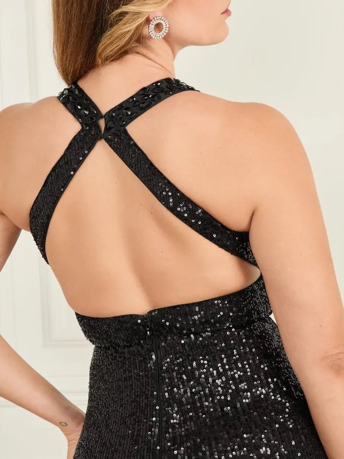 GUESS Dresses and Jumpsuits Milana Sequin Gown Black 8211 Women