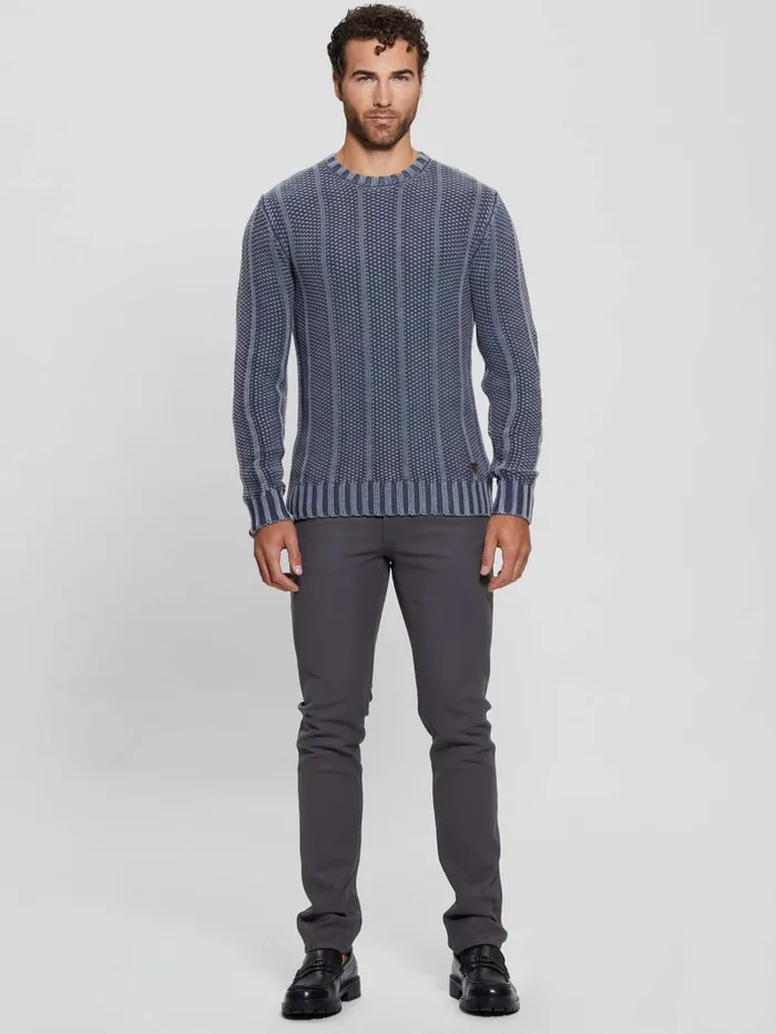 GUESS Essentials Shop Eli Treated Stitched Sweater Beige 8211 Men