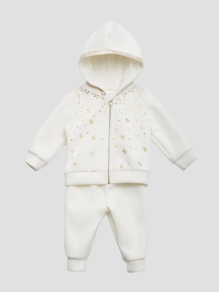 GUESS Gifts For Kids Velour Zip Hoodie And Pants Set 024M White 8211 Kids