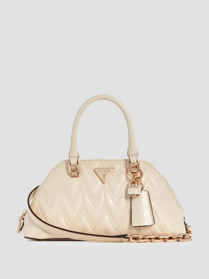 GUESS Handbags Adelard Dome Satchel White 8211 Women
