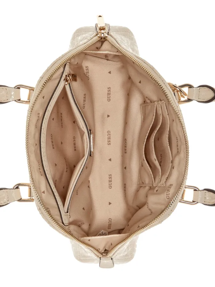 GUESS Handbags Adelard Dome Satchel White 8211 Women