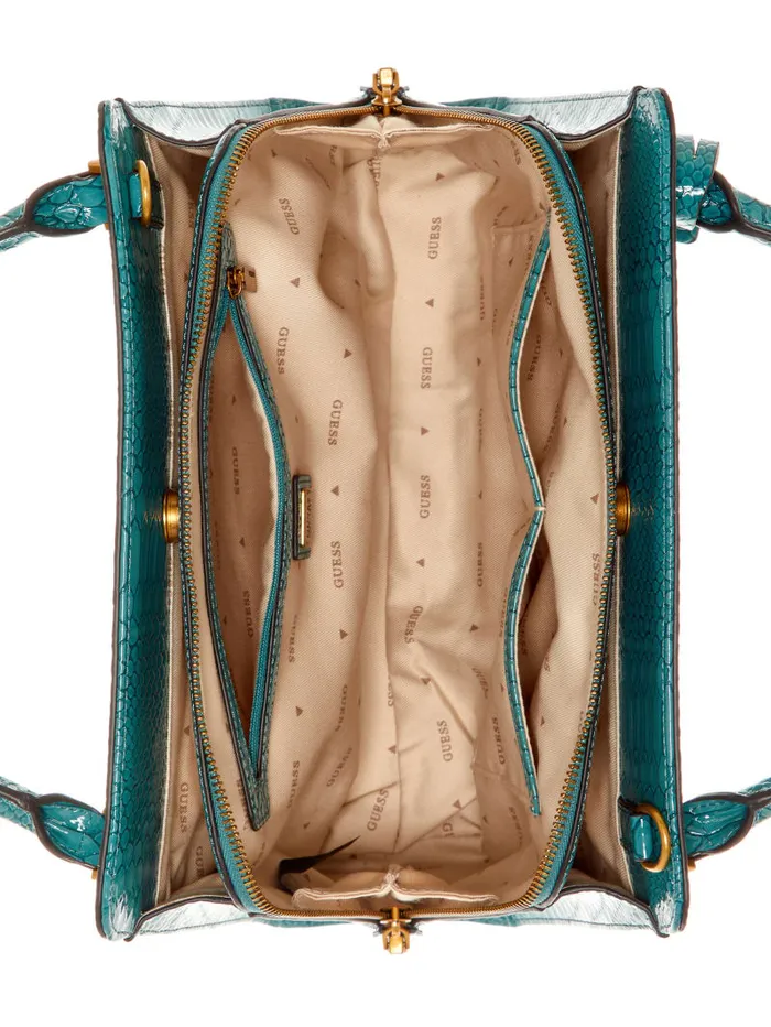 GUESS Handbags Georgina Girlfriend Satchel Blue 8211 Women