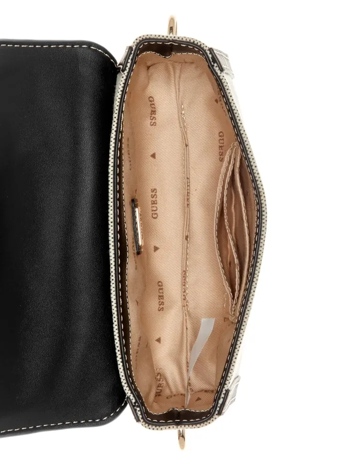 GUESS Handbags Sebina Canvas FoldOver Shoulder Bag Brown 8211 Women