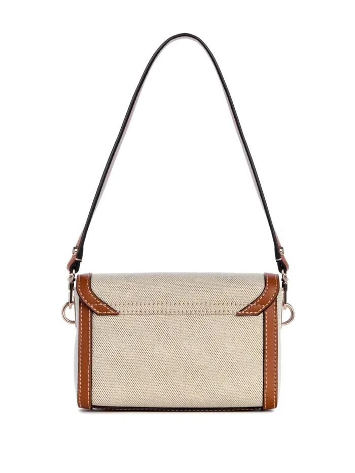 GUESS Handbags Sebina Canvas FoldOver Shoulder Bag Brown 8211 Women