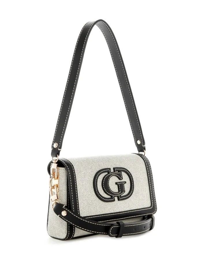 GUESS Handbags Sebina Canvas FoldOver Shoulder Bag Brown 8211 Women