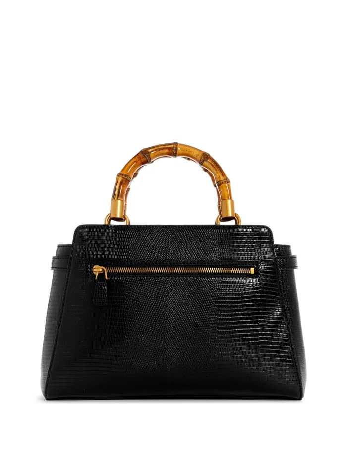 GUESS Handbags Sibel Bamboo Handle Satchel Brown 8211 Women