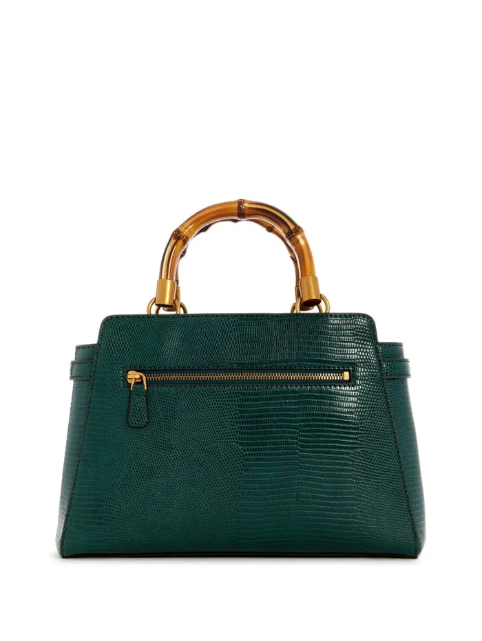GUESS Handbags Sibel Bamboo Handle Satchel Brown 8211 Women