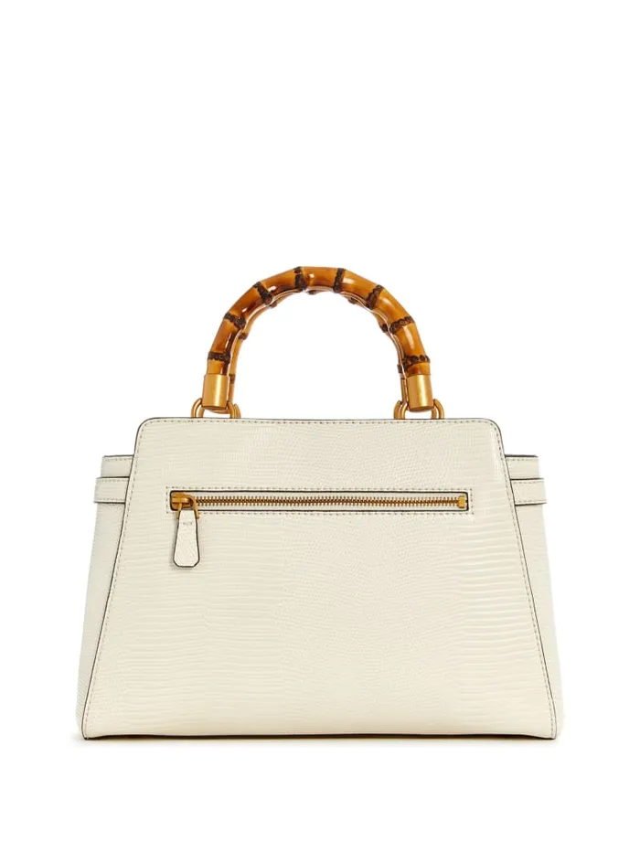 GUESS Handbags Sibel Bamboo Handle Satchel Brown 8211 Women