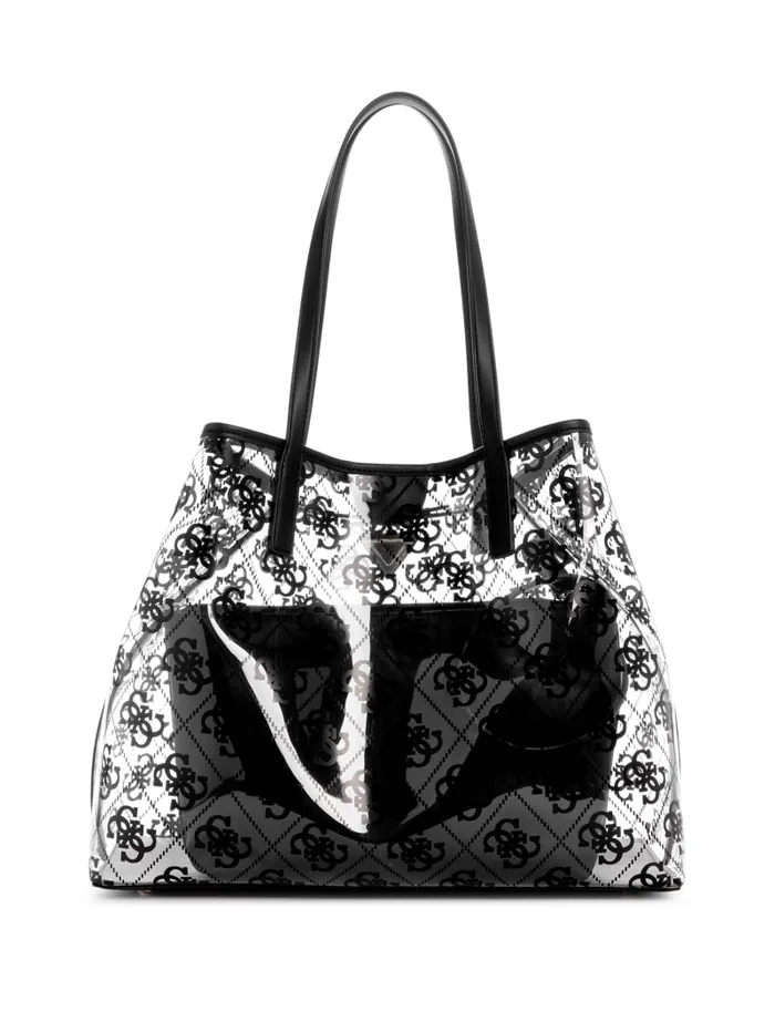 GUESS Handbags Tuana Clear Quattro G Large Tote White 8211 Women