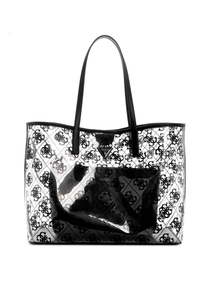 GUESS Handbags Tuana Clear Quattro G Large Tote White 8211 Women