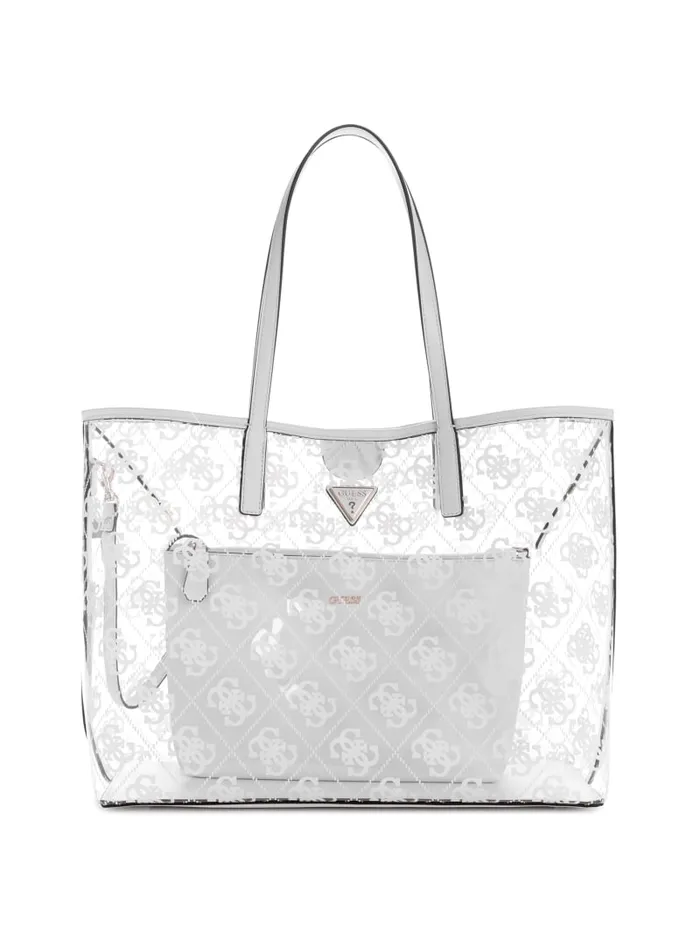 GUESS Handbags Tuana Clear Quattro G Large Tote White 8211 Women