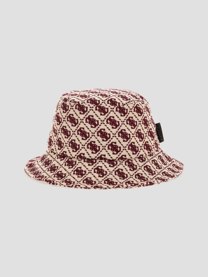 GUESS Hats and Scarves Izzy Jacquard Quattro G Bucket Hat Brown 8211 Women