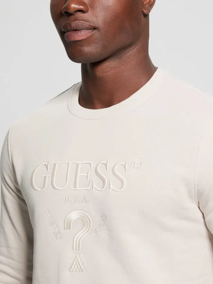 GUESS Hoodies and Sweaters Eco Beau Crewneck Sweatshirt Beige 8211 Men