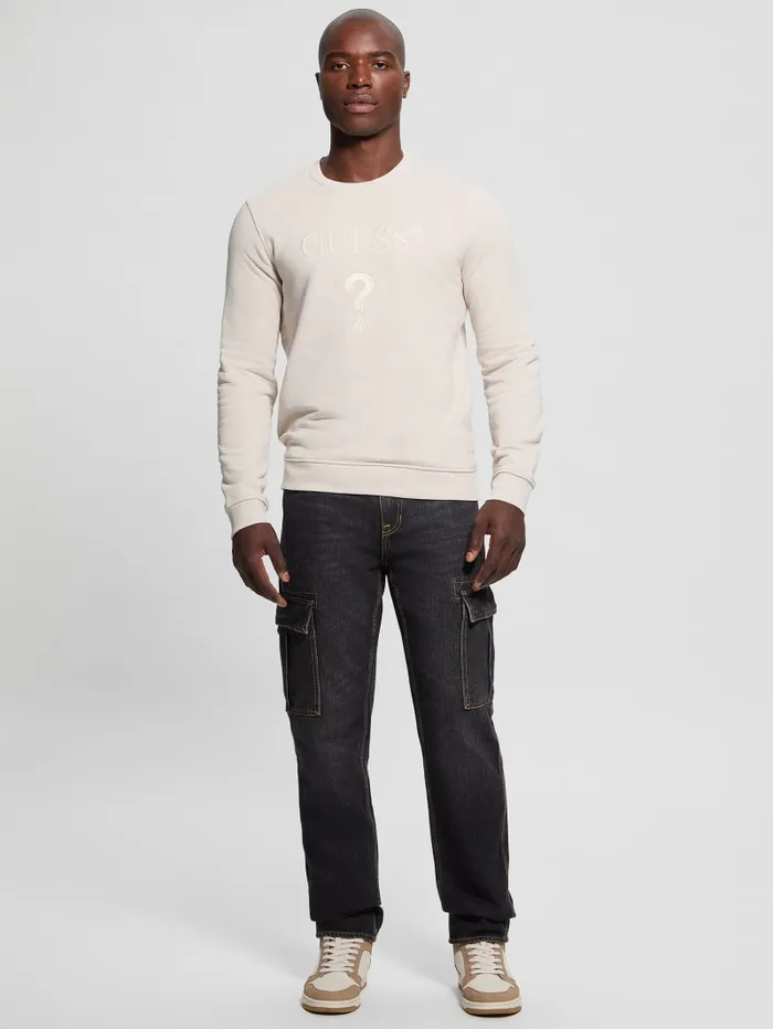 GUESS Hoodies and Sweaters Eco Beau Crewneck Sweatshirt Beige 8211 Men