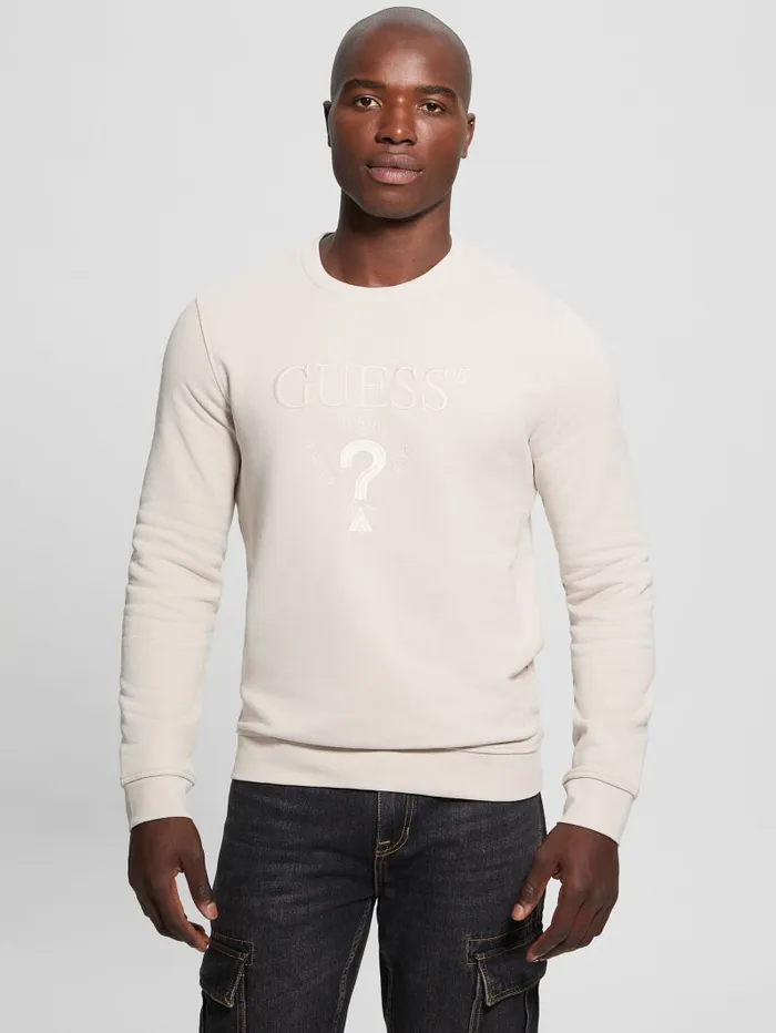 GUESS Hoodies and Sweaters Eco Beau Crewneck Sweatshirt Beige 8211 Men