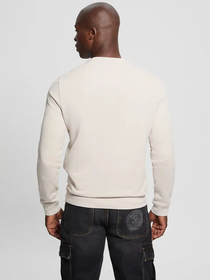 GUESS Hoodies and Sweaters Eco Beau Crewneck Sweatshirt Beige 8211 Men