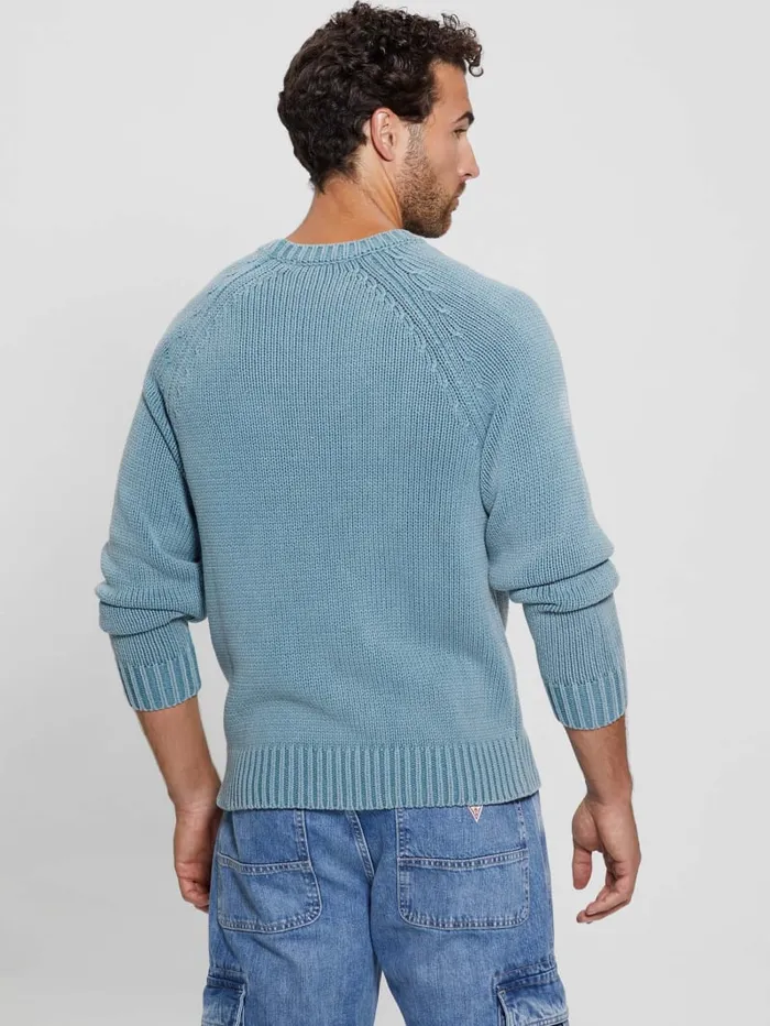GUESS Hoodies and Sweaters Ellery Stitched Logo Sweater Beige 8211 Men
