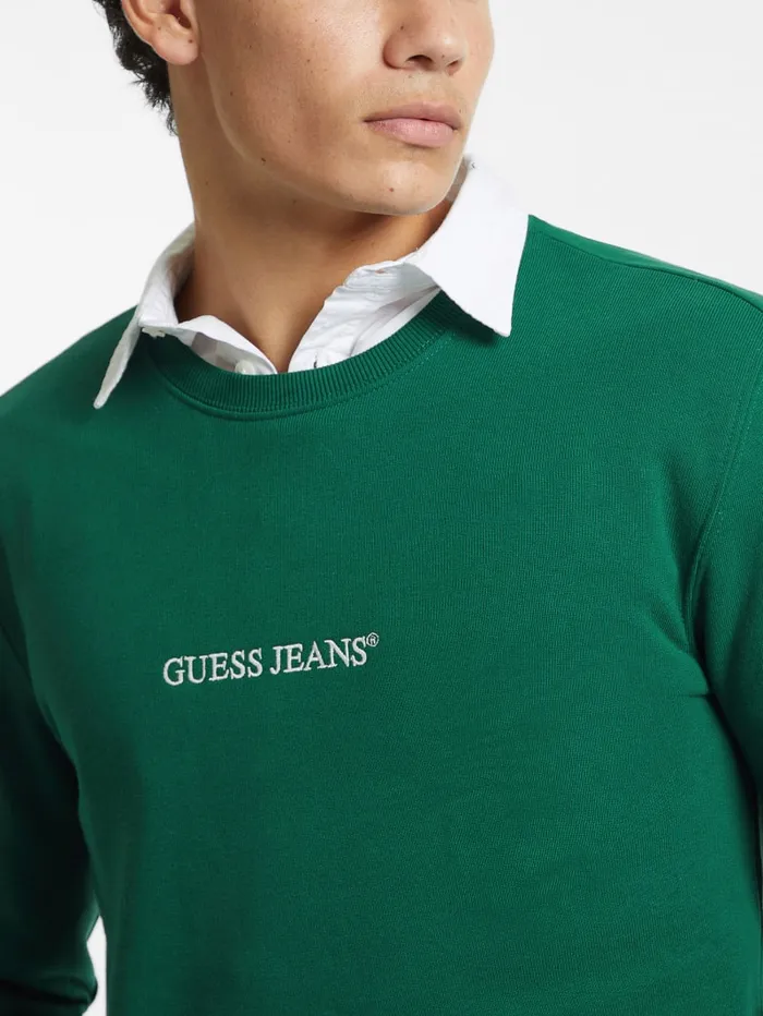 GUESS Hoodies and Sweaters Embroidered Logo Sweater Green 8211 Men