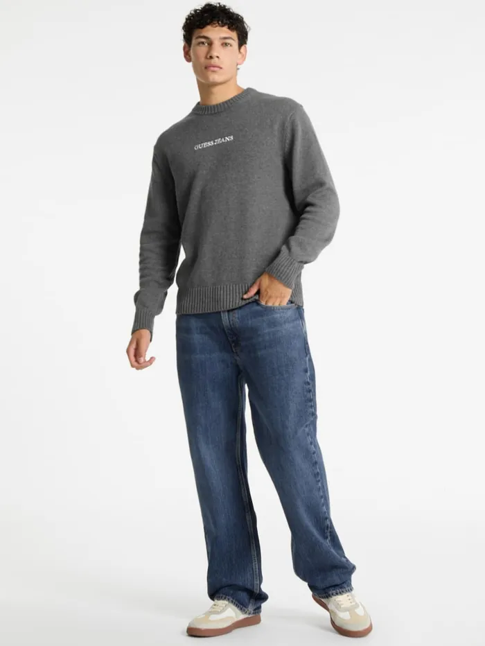 GUESS Hoodies and Sweaters Embroidered Logo Sweater Green 8211 Men