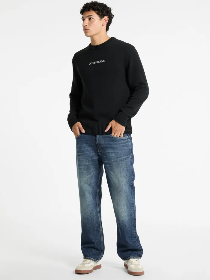 GUESS Hoodies and Sweaters Embroidered Logo Sweater Green 8211 Men