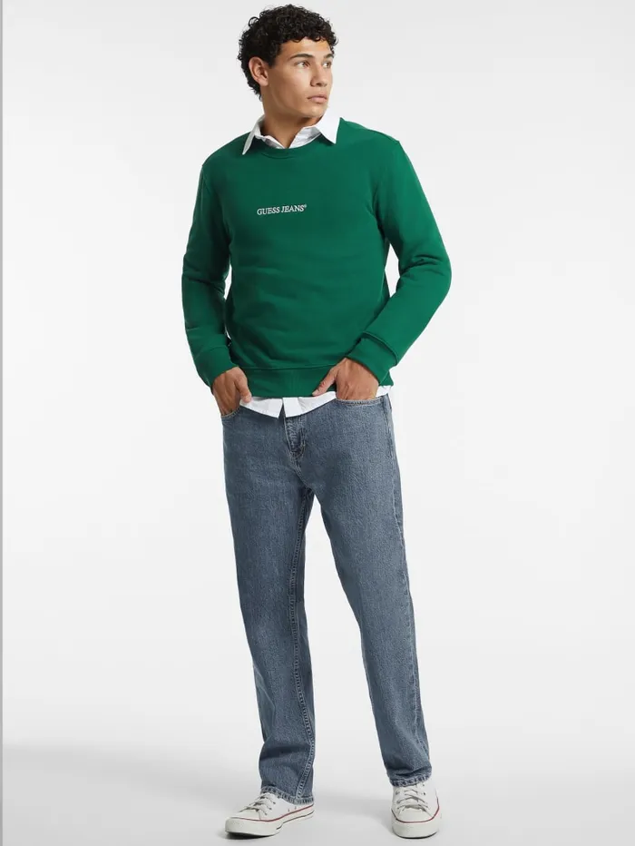 GUESS Hoodies and Sweaters Embroidered Logo Sweater Green 8211 Men