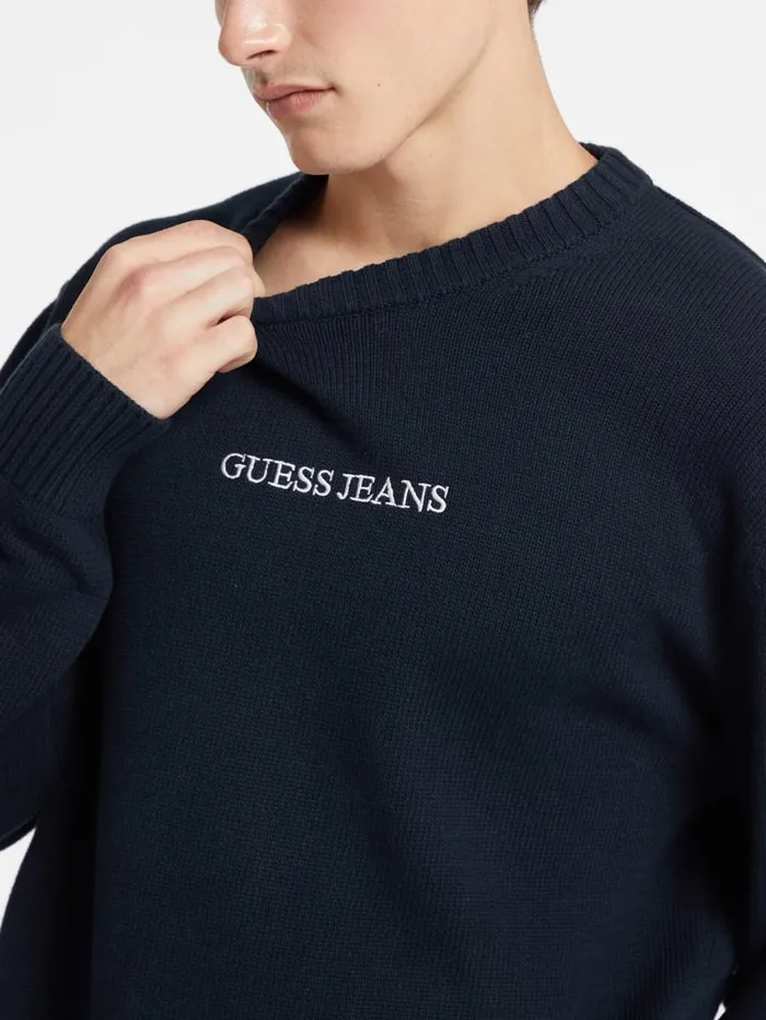 GUESS Hoodies and Sweaters Embroidered Logo Sweater Green 8211 Men