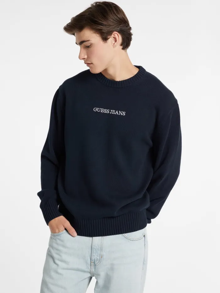 GUESS Hoodies and Sweaters Embroidered Logo Sweater Green 8211 Men
