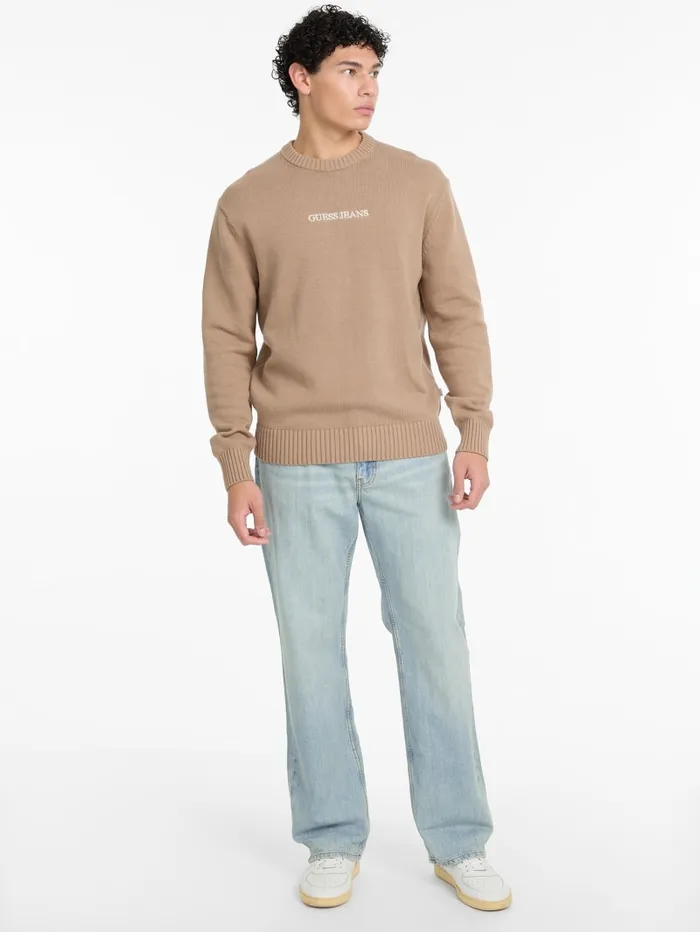 GUESS Hoodies and Sweaters Embroidered Logo Sweater Green 8211 Men