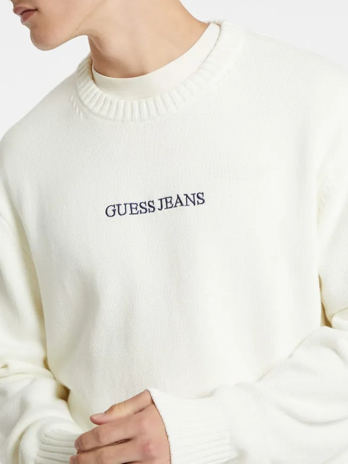 GUESS Hoodies and Sweaters Embroidered Logo Sweater Green 8211 Men
