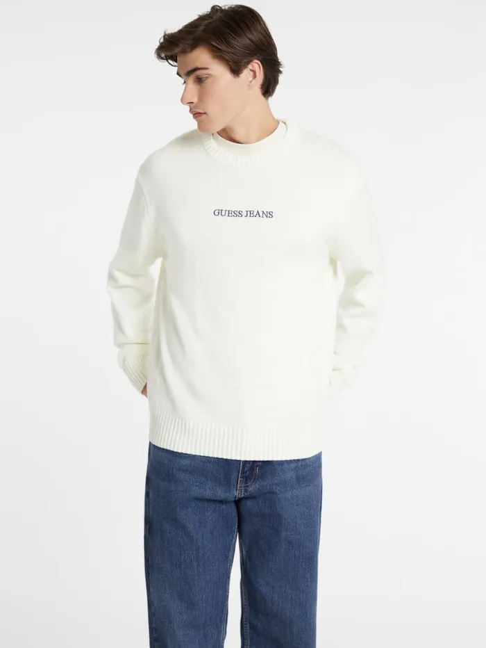 GUESS Hoodies and Sweaters Embroidered Logo Sweater Green 8211 Men