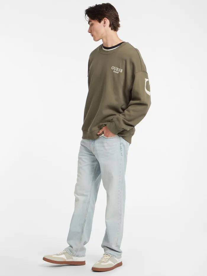 GUESS Hoodies and Sweaters Macro Logo Crewneck Sweatshirt Blue 8211 Men