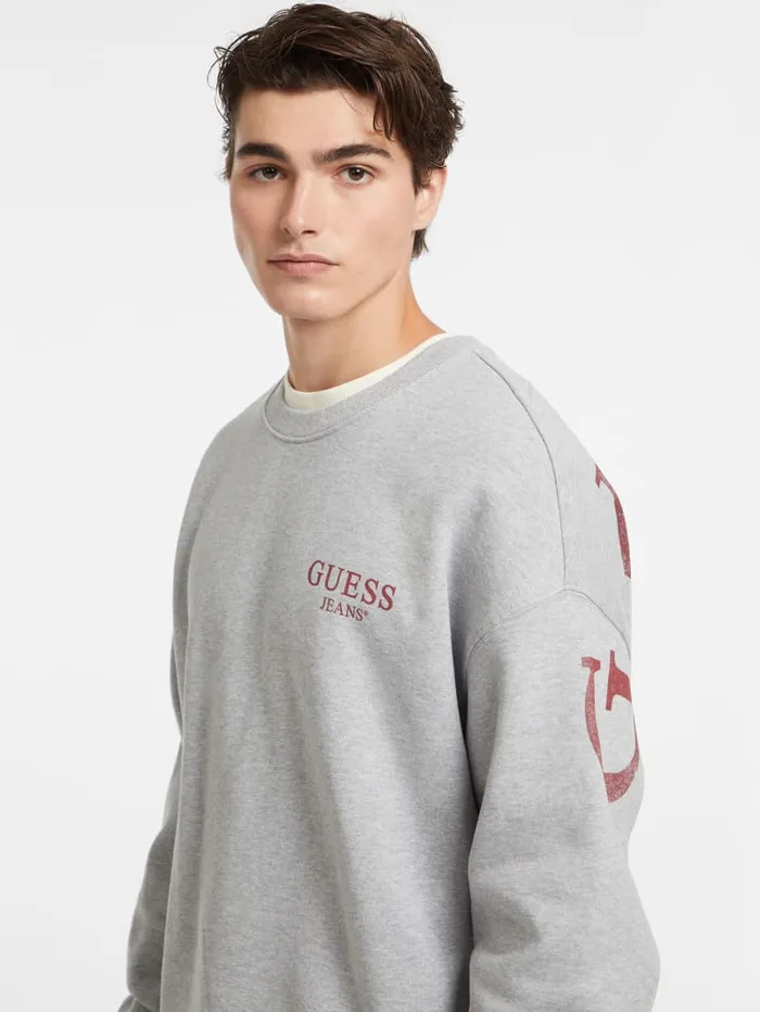GUESS Hoodies and Sweaters Macro Logo Crewneck Sweatshirt Blue 8211 Men