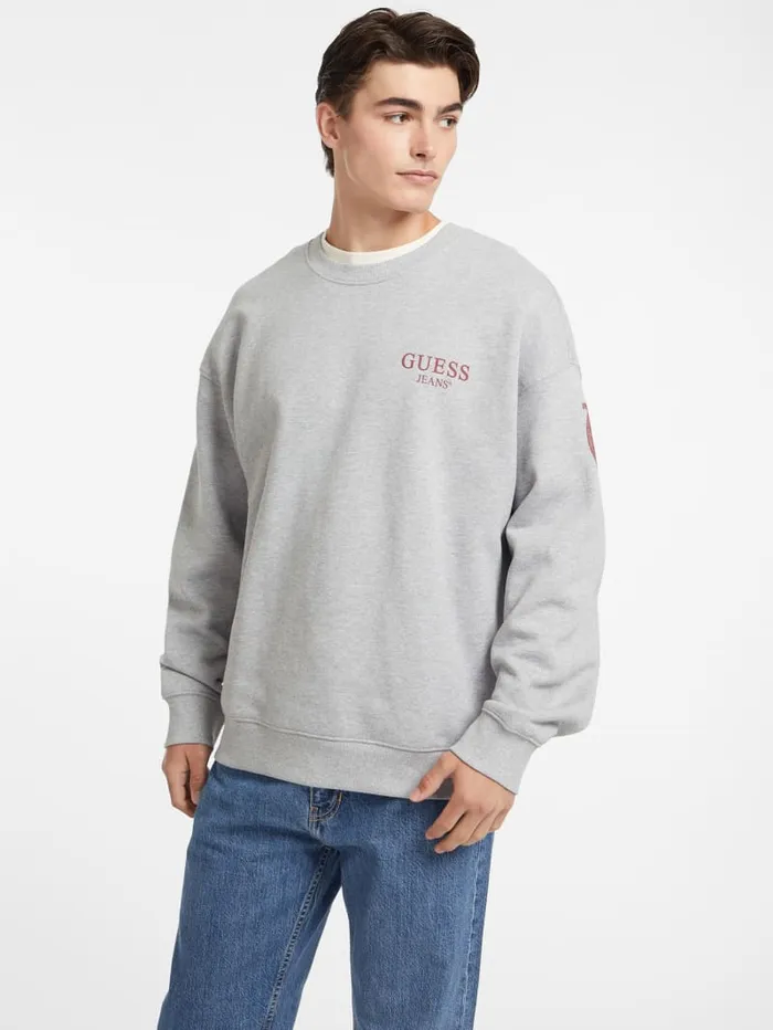 GUESS Hoodies and Sweaters Macro Logo Crewneck Sweatshirt Blue 8211 Men