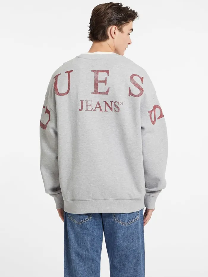 GUESS Hoodies and Sweaters Macro Logo Crewneck Sweatshirt Blue 8211 Men