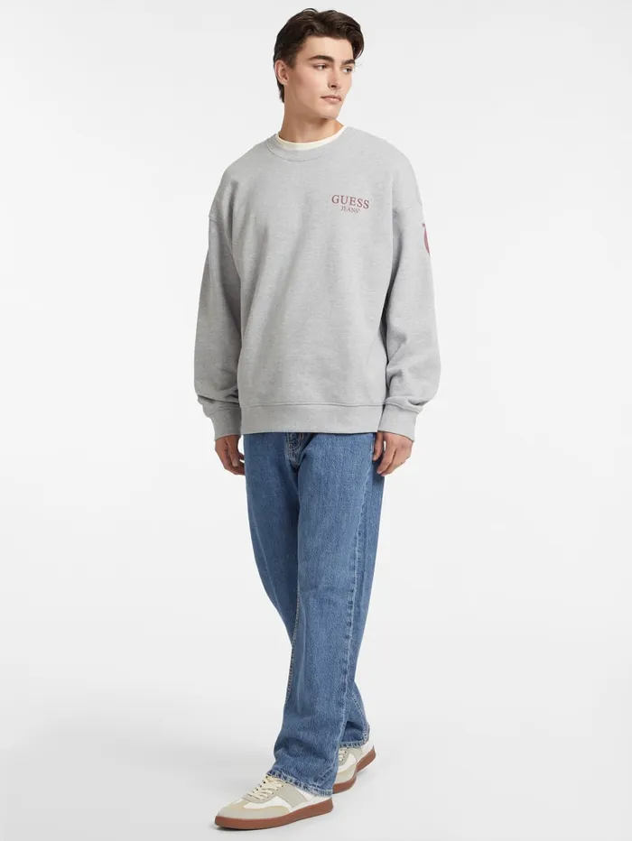 GUESS Hoodies and Sweaters Macro Logo Crewneck Sweatshirt Blue 8211 Men