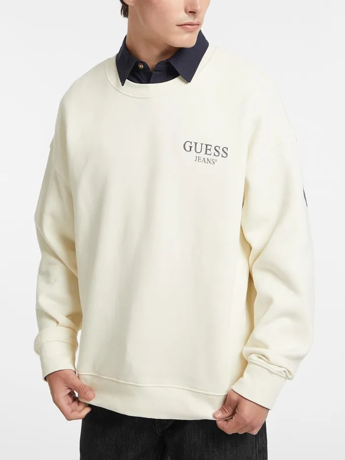 GUESS Hoodies and Sweaters Macro Logo Crewneck Sweatshirt Blue 8211 Men