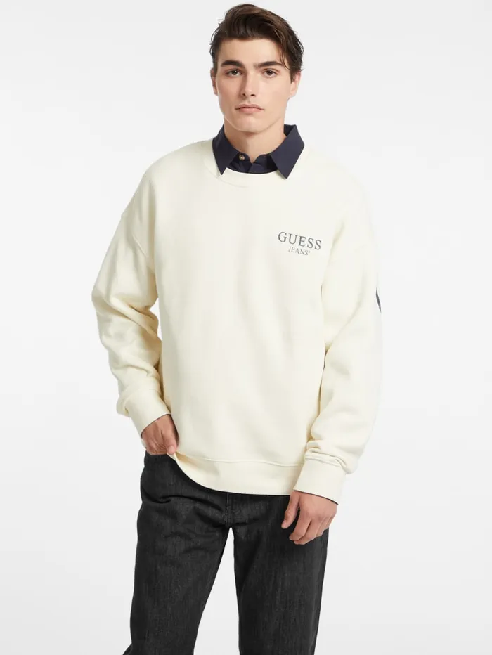 GUESS Hoodies and Sweaters Macro Logo Crewneck Sweatshirt Blue 8211 Men