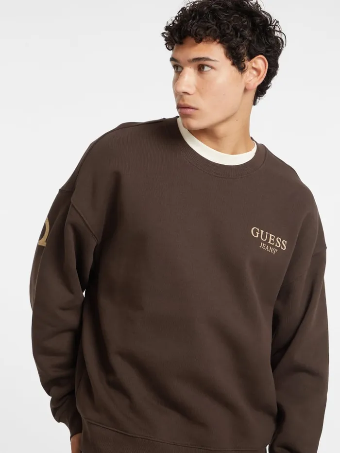 GUESS Hoodies and Sweaters Macro Logo Crewneck Sweatshirt Blue 8211 Men