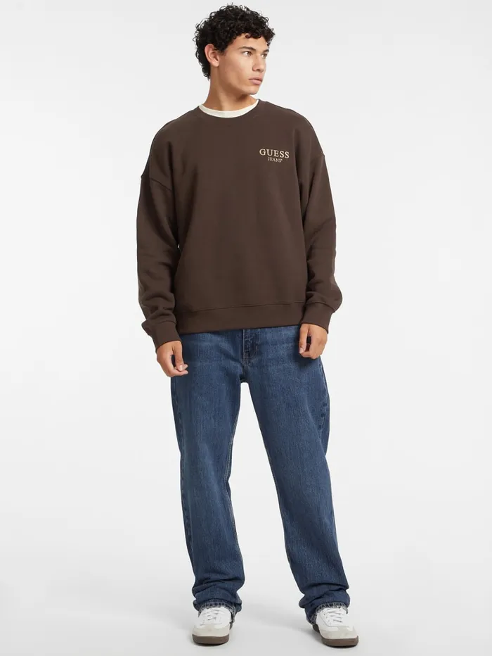 GUESS Hoodies and Sweaters Macro Logo Crewneck Sweatshirt Blue 8211 Men