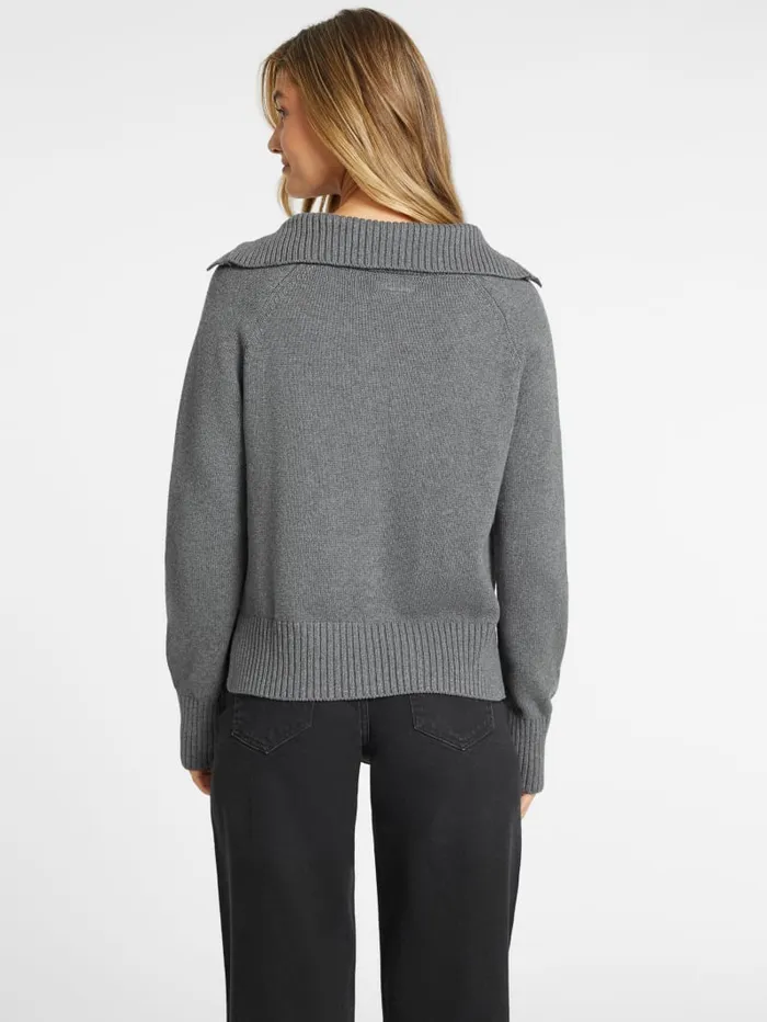 GUESS Hoodies and Sweaters Mini Triangle Polo Sweater White 8211 Women