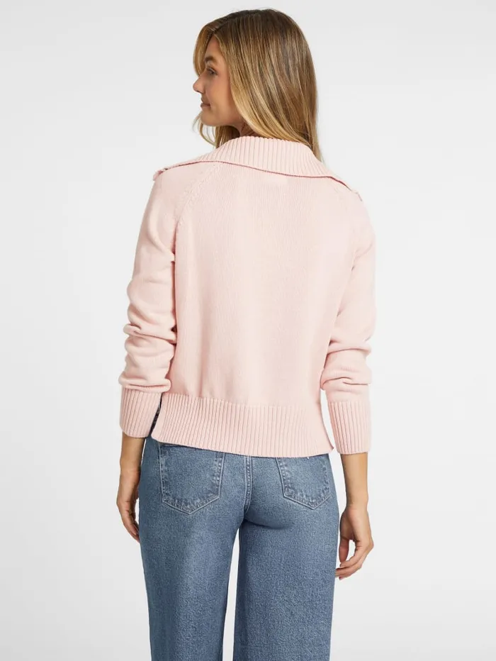 GUESS Hoodies and Sweaters Mini Triangle Polo Sweater White 8211 Women