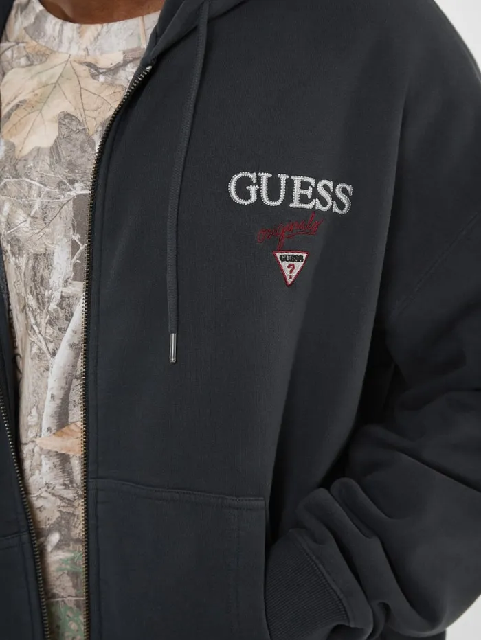 GUESS Hoodies and Sweaters Originals Stacked ZipUp Jacket Black 8211 Men