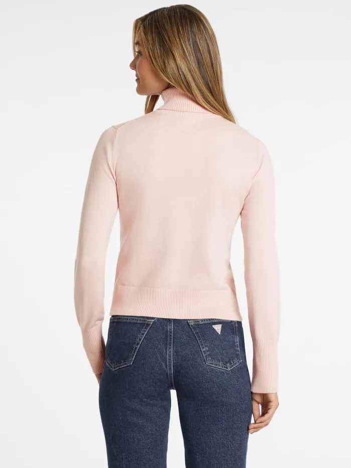 GUESS Hoodies and Sweaters Silk And WoolBlend Turtleneck Logo Sweater Red 8211 Women