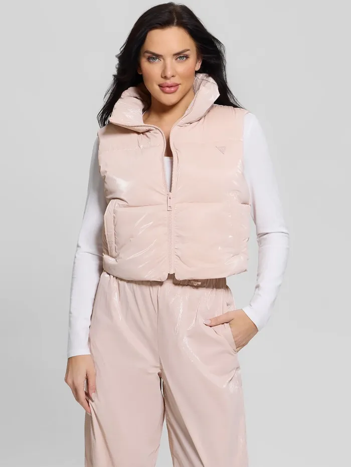 GUESS Jackets and Coats Chris Sleeveless Puffer Vest Pink 8211 Women