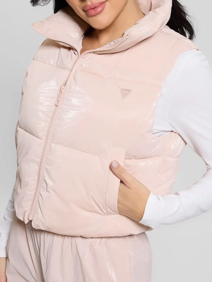 GUESS Jackets and Coats Chris Sleeveless Puffer Vest Pink 8211 Women