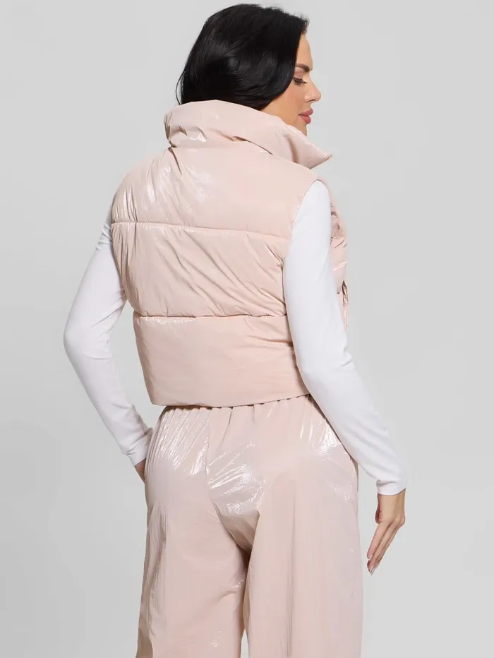 GUESS Jackets and Coats Chris Sleeveless Puffer Vest Pink 8211 Women