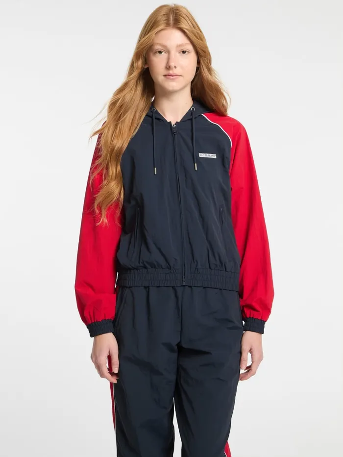 GUESS Jackets and Coats Eco Hooded Windbreaker Jacket Blue 8211 Women